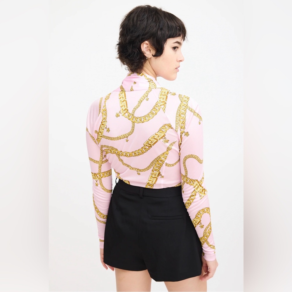 Versace gold chain print bodysuit size 40 - Picture 4 of 9